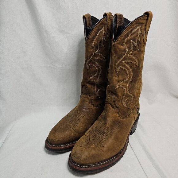 Double-H DH1554 Cowboy Work Boots Brown Leather Black Ice Men\'s Size 8D main image 12